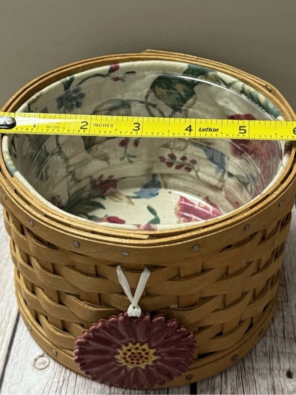 LONGABERGER 2004 Mother’s Day Essentials Basket Liner, Protector, Tie-on